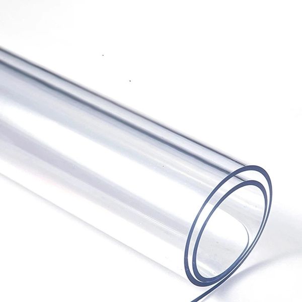 Nappe de table en PVC transparent nappe de table givrée housse de protection imperméable à l'eau motif de cuisine huile nappe verre chiffon doux 1.0mm 230621