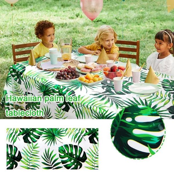 Nappe de feuilles de palmier hawaïen tropicale - Peva Couverture jetable résistant à l'huile imperméable pour la décoration de la fête