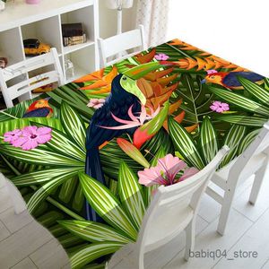 Nappe De Table Impression Tropicale Nappe De Table Imperméable Rectangulaire Ménage Salle À Manger Couverture De Table Table Basse Chemin De Table Nappe R230819