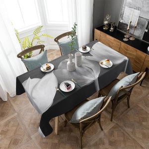 Tafelkleip tulpen bloem zwart en wit waterdichte huisdecoratie tafelkleed feestkeuken diner cover