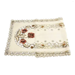 Tafelkleed Handig geborduurd tafelkleed Kanten mat Decoratiehoes Satijnen stof Wasbaar voor feesten Huwelijksvieringen Familiediner