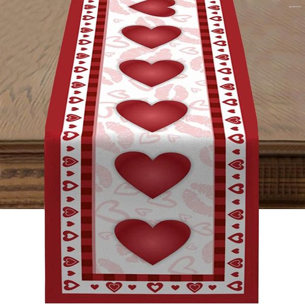 Tableau de table du drapeau de la Saint-Valentin Mariage de coton nappe