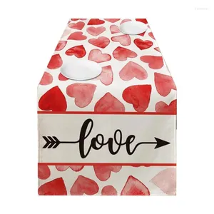 Tableau de table de la Saint-Valentin Love Heart Mat rouge Vintage Scarf Home Cuisine Cuisine Decor Table Farmhouse Ferme intérieure