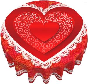 Tafelkleed valentijnsdag ronde tafelkleed 60 inch voor 14 februari romantische harten decoratieve covers trouwfeest
