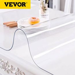 Nappe de table VEVOR PVC Transparent clair protecteur de couverture de bureau 1.5mm 2mm plastique verre souple étanche à l'huile pour salle à manger 221122