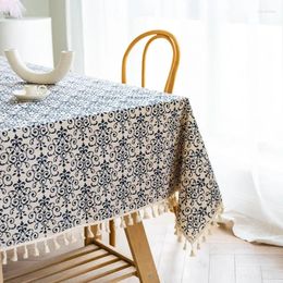Tableau de table vintage Bleu et blanc Porcelaine Chinois Style classique petit coton en gros art