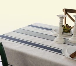 Tafeldoek vintage linnen katoenen gestreepte tafelkleed voor thuistafel decoratie stofdichte eetgelegenheid banket tafelloper mantel m8528295