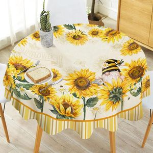 Table de table de table de tournesol vintage nappe ronde