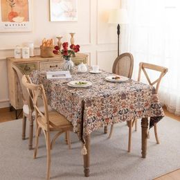 Nappe de table Vintage en Polyester et coton, épais, teint en fil, Jacquard, pie, flux de fleurs, D5F3241