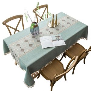 Nappe de table Lavable Polyester Couverture Coton et Lin Style Gland Durable Canapé el Restaurant Tissu De Mariage Décor À La Maison 220906