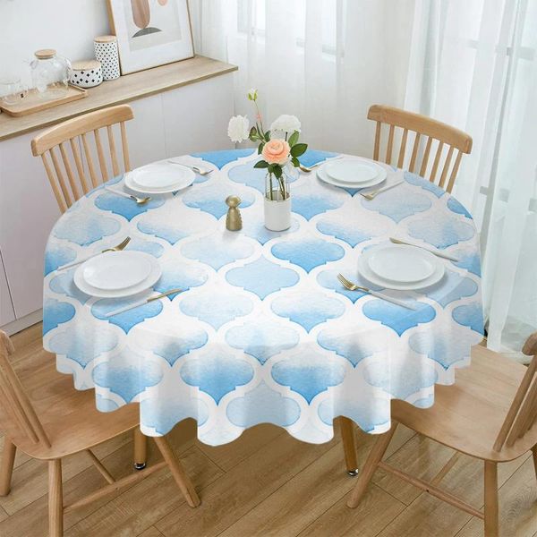 Tableau de table aquarelle du marocie bleu nappe