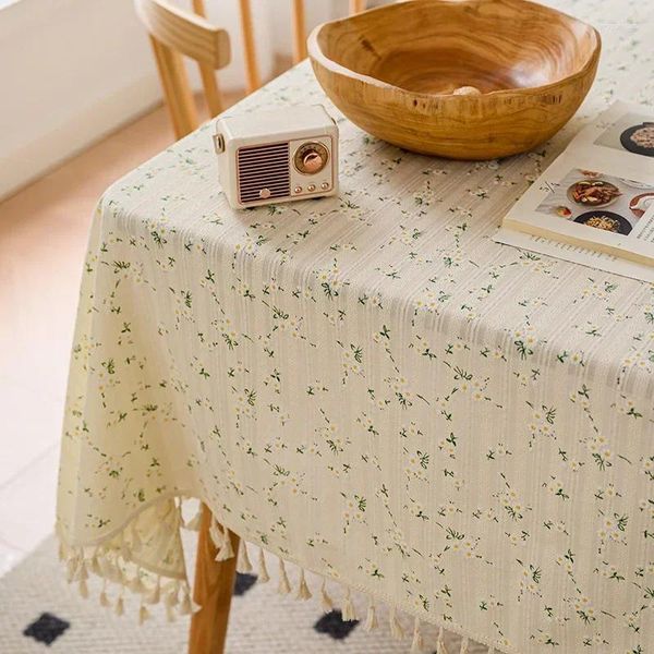 Nappe imperméable et résistante à l'huile en coton et lin, petite nappe fraîche pour salle à manger, café, bureau, balcon