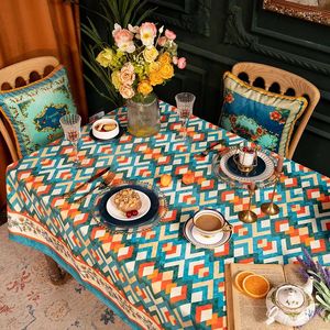 Table de luxe étanche à table nordique nordique bleu bleu chenille à vêtements à vêtements de poussière manteau de salle à manger couverture de tapis de tapis
