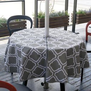 Tafeldoek waterdicht tafelkleed met rits paraplu gat 600d oxford cover voor achtertuin feesten bbqs familiebijeenkomsten