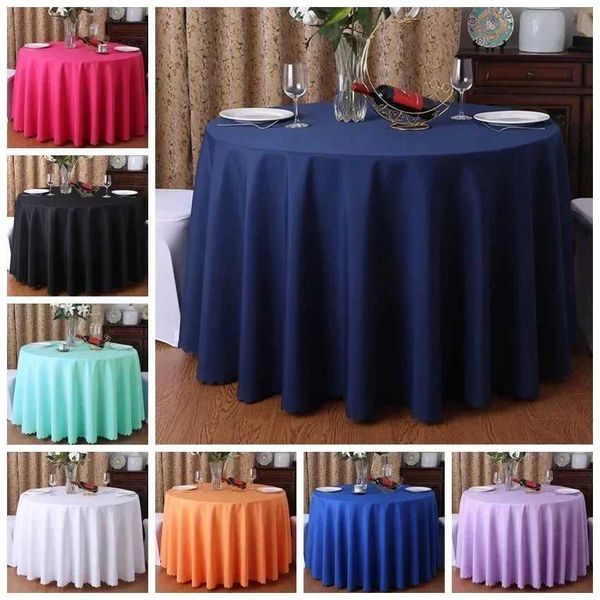 Tableau de mariage Décoration de table de table en tissu couvercle rond Polyester lin couleur solide Banquet d'hôtel Banquet d'anniversaire 240426