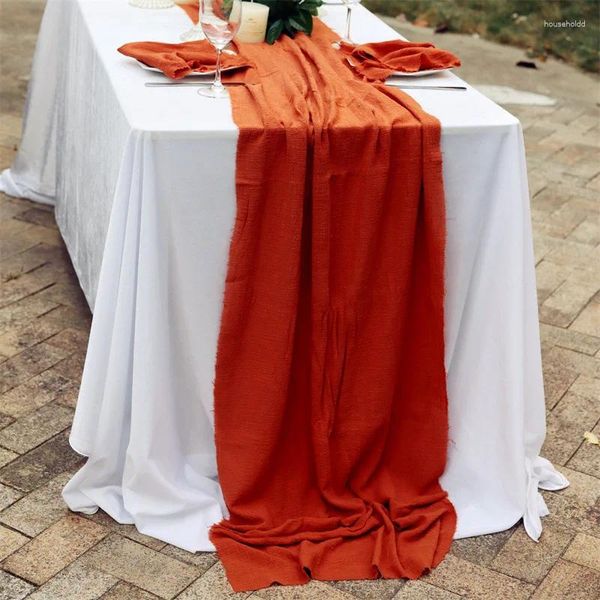 Nappe de Table en coton de couleur unie, 42x42cm, pour décoration de Banquet, 60x300cm, vente en gros
