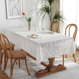 Table de table de table de table rectangulaire blanc / gris nappe élégante pour table à manger tables basses