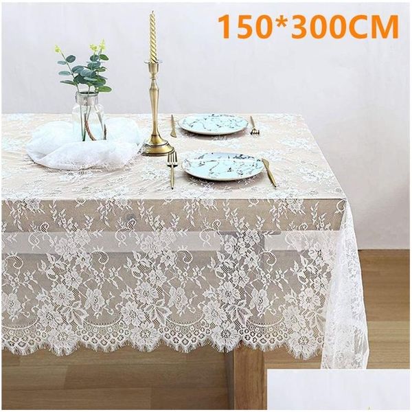 Tableau blanc blanc européen vintage dentelle dentelle décorative textile canapé salle à manger de mariage er décor el décor 220906 drop livraison jardin te dhui8