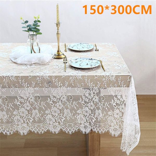 Nappe de table blanc européen Vintage maison dentelle Textile décoratif canapé couverture de salle à manger fête de mariage el décor 220906