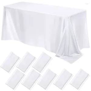 Tableau de table blanc Imitation de soie de mariage en satin Couleur solide