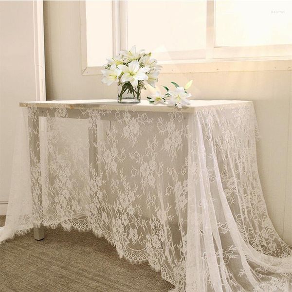 Nappe de table blanche saint valentin réception décor nappe rustique mariage Vintage fête brodée Boho dentelle