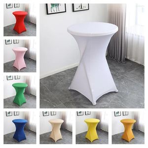 Tableau en gros couverture haut de gamme haut de gamme El Mariage Decoration Bar cocktail Set Couleur solide Polyester Round Banquet Souplet