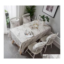 Nappe Withme Nappe Noir Blanc Marbre Décoration Lin Nappes Ménage Ers Antipoussière Lavable Drop Delivery Accueil Ga Ot8Ro