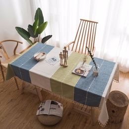 Nappe Yaapeet en lin Simple, couverture à grille, serviette de canapé rectangulaire, tissus brodés personnalisés, 220906