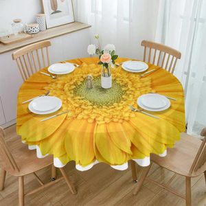 Table de table en tissu chrysanthème jaune pour restaurer la couverture ronde imperméable salon
