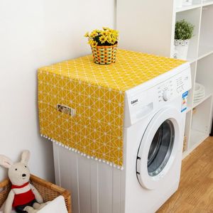 Tafel doek gele geometrische kleur rolrol wasmachine bedekking bedste katoenen en linnen handdoek koelkast
