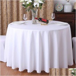 Nappe de table Yryie 1pc couleur unie violet vin rouge nappe de mariage lavable pour table ronde fable fête banquet table à manger ER décor Sh19 Dhybq