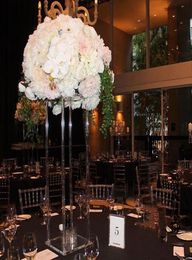 Table de fleurs de table 60 cm 80 cm de haut acrylique cristal mariage roule de mariage de mariage central de plateau de fête décoration 3001175