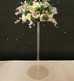 Estante de flores de mesa de 60 CM de altura, cristal acrílico redondo, camino de boda, centro de mesa de boda, decoración de fiesta y evento