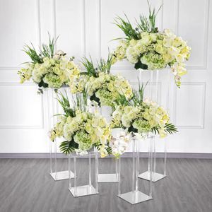 tables supports de fleurs / colonne de pilier pour la décoration de route de plomb de mariage candélabres mariages centres de table décoration lustre centres de table