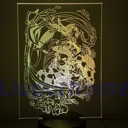 Lampe de table Demon Slayer Anime 3D LED veilleuse figurines d'action changement de couleur Kamado Nezuko Tanjirou Lampara base visuelle Light306G