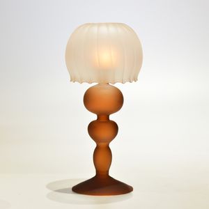 Candelabro de cristal esmerilado con forma de lámpara de mesa, artículos de decoración para el hogar, sala de estar, dormitorio, salón