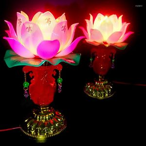 Tafellampen 1 Stuks LED Lotus Boeddhistische Lamp Boeddhisme Geloof Suppy Gebedslichten