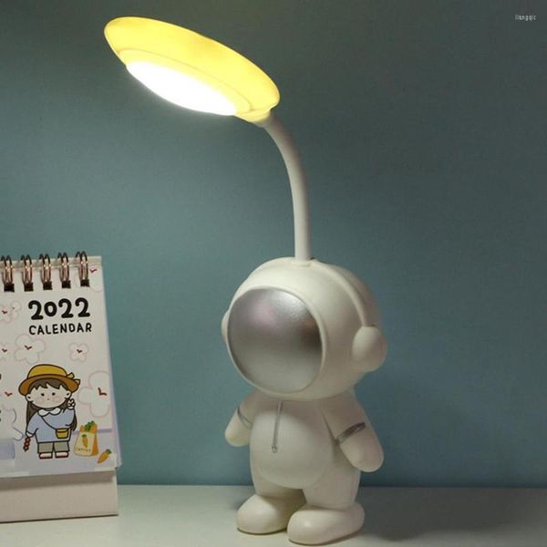 Lámparas de mesa 1 juego Lámpara LED Creativo Alto brillo Astronauta Luz nocturna Mesita de noche Juguete para niños para el hogar