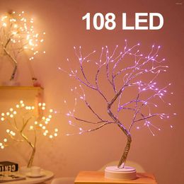 Tafellampen 108 LED Fairy Light Spirit Tree Remote Bonsai Firefly Lamp Touch Switch Leuke nacht voor slaapkamer Feestcadeau