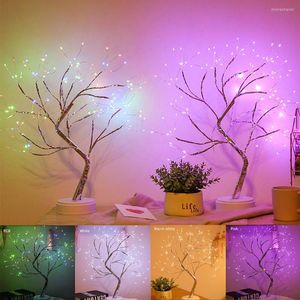 Tafellampen 108 LED -tafelblad Bonsai Tree Light Waterdichte aanraakschakelaar Koperdraadtak voor desktopfeestje Wedding Decoratielampje