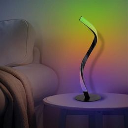 Table Lamps 110-240V RGB LED Desk Lamp Remote Control Bedside Night Light Modern Reading Atmosphere Bedroom Home Decor Lighting225G