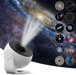 Tafellampen 12 schijven Galaxy Nachtlampje Planetarium Sterprojector HD Beeldprojectie LED Tafellamp voor Thuis Slaapkamer Kinderkamer Decor YQ240316