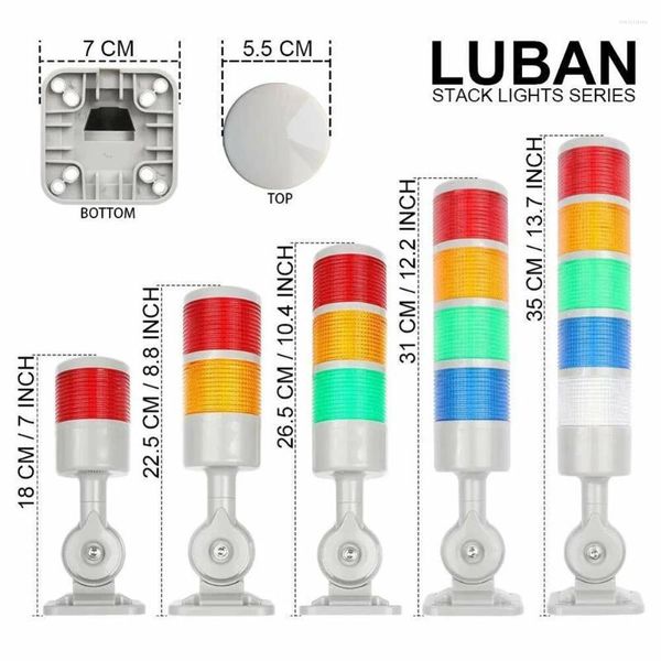 Lampes de table 12v LED Signal Tower Stack Lights 12-24VDC Colonne lampe Andon avec une machine CNC à base rotatif avertissant la lumière