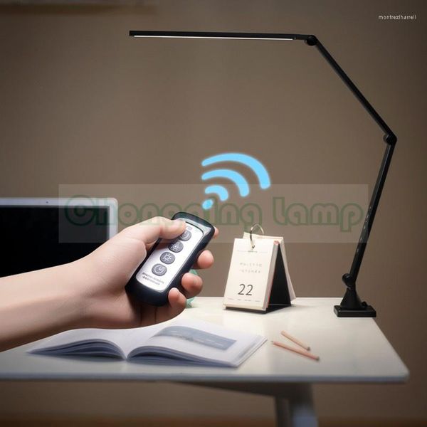 Lampes de table 12W Long Bras Protection des Yeux Lampe Led Protecteur Clip En Alliage D'aluminium Gradateur Couleur Réglable Bureau Lecture 12v1A