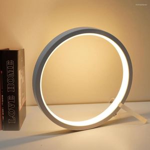 Tafellampen 15/20 cm ronde LED -lamp USB -knop SPLOSS DIMMENT LEZING BALIË SLAAPKAMER DECOR NACHT LICHT BEDBAAD