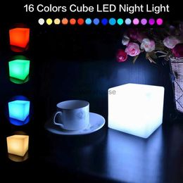 Lampes de table 16 couleurs 4 modes dynamiques KTV Bar Table LED Cube atmosphère lampe de nuit LED à couleur changeante lumière d'ambiance avec télécommande YQ231006