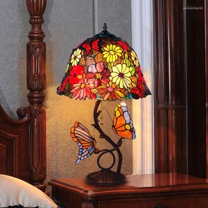 Lampes de table 16 pouces grande lampe de bureau vitrail salon chambre boutique décoration enfant maître luxe chaud