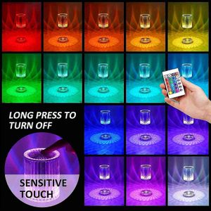 Tafellampen 1 stc kristallen tafellamp 16 kleuren RGB touch sfeer lamp