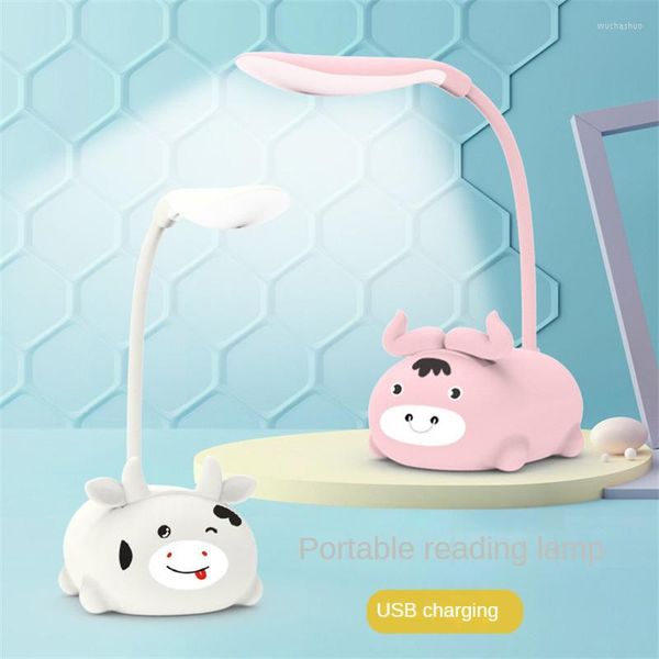 Lampes de table 1PC Portable LED lampe de bureau Usb lumière Rechargeable dessin animé Animal nuit enfant lecture Protection des yeux