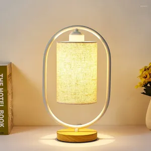 Lampes de table 1pc de la lampe de table de chevet de chambre à coucher simple maison de base en bois LED LECTURE LETUIRE LEU PLIGE EU (ne pas inclure l'ampoule))